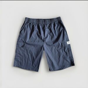HK Boris Blue Cargo Shorts Elastic Waist Pull On Pockets Men’s Size XL Utility